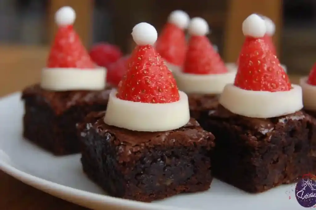 Santa Hat Brownies