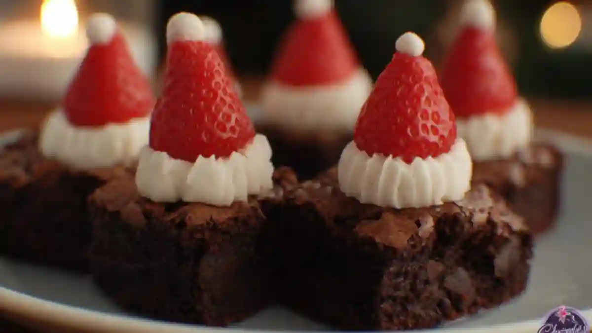 Santa Hat Brownies