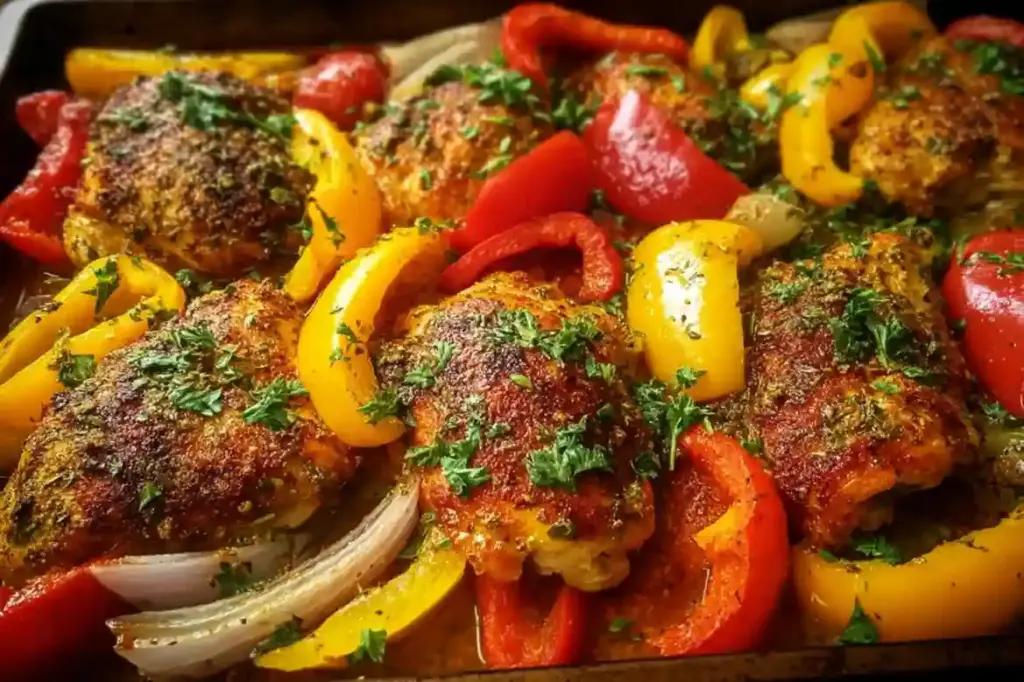 Sheet Pan Chicken with Bell Peppers