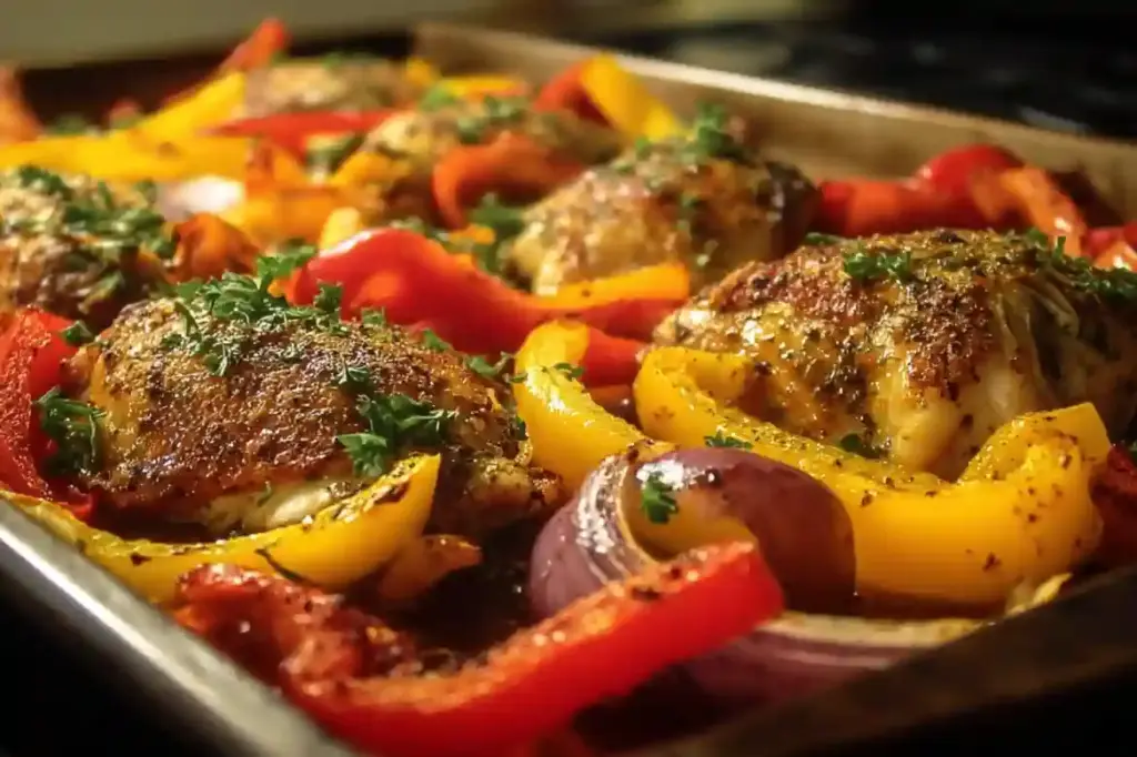 Sheet Pan Chicken with Bell Peppers