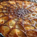 Delicious Spider Web Potato Casserole topped with creamy layers and crispy edges