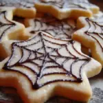 Spider Web Sugar Cookies decorated for Halloween