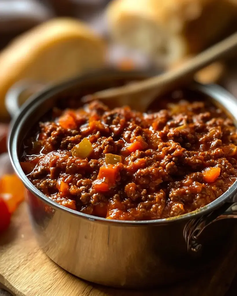Plate of delicious Amish Sloppy Joes topped with fresh herbs