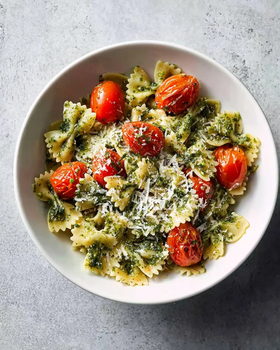 Easy 20-Minute Pesto Pasta with Cherry Tomatoes