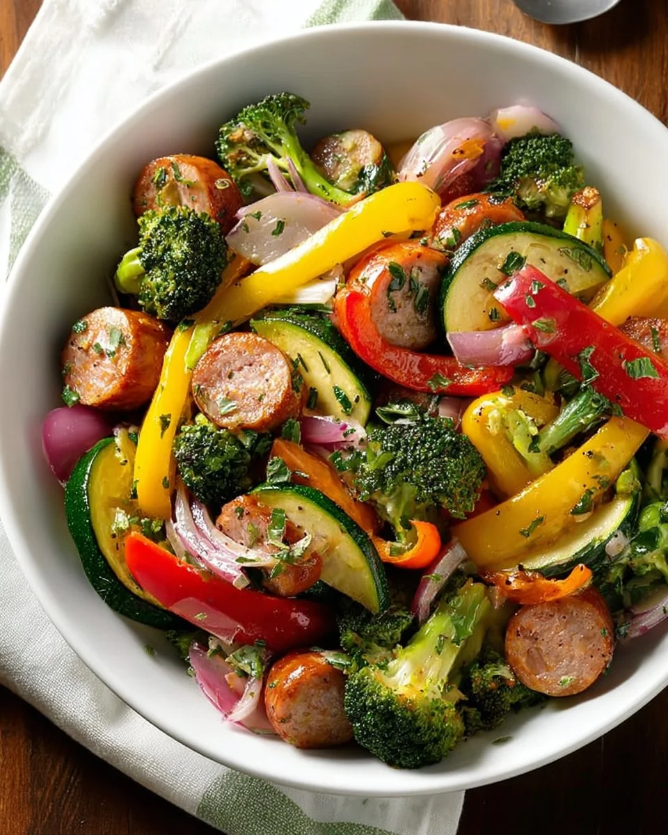 Easy Chicken Sausage and Veggies Sheet Pan Recipe