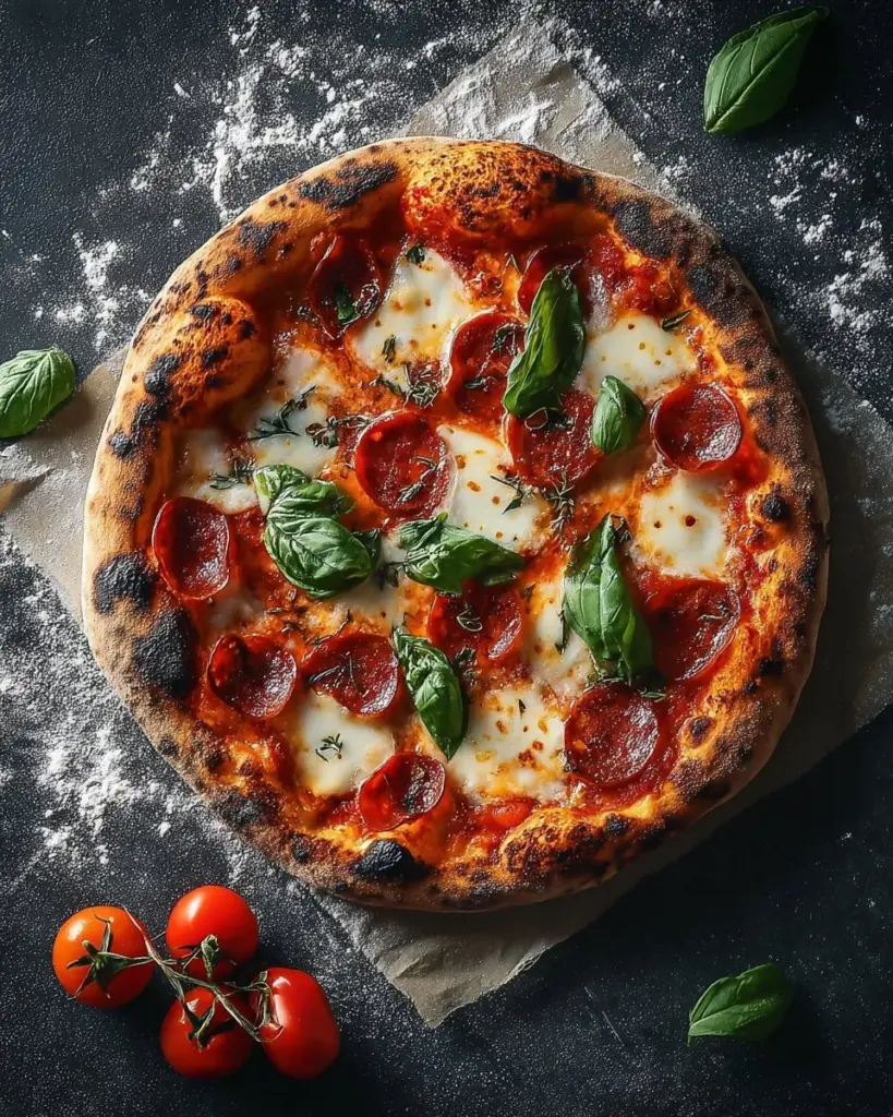 Homemade Neapolitan pizza dough preparation process