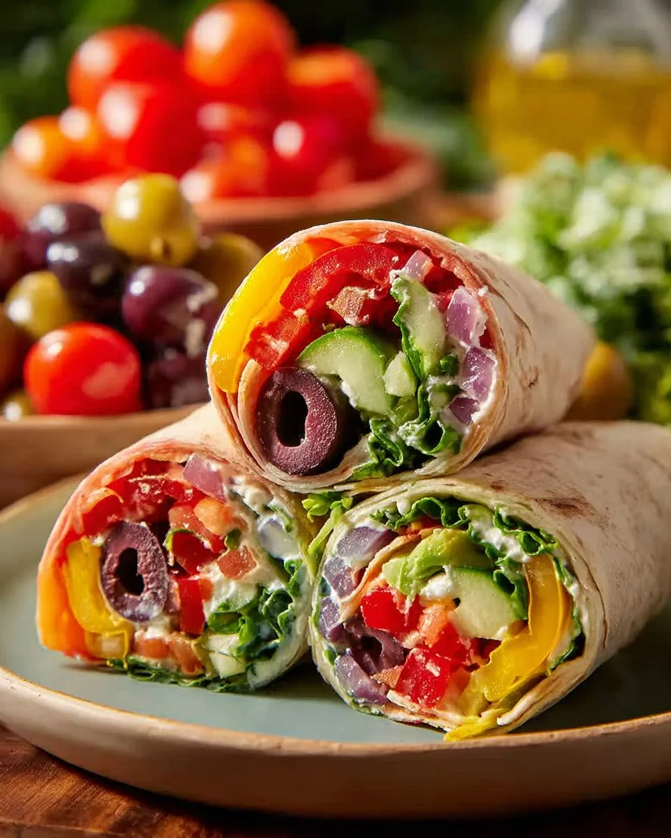 Easy Mediterranean Veggie Wraps