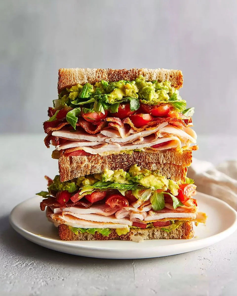 Easy Turkey Avocado Club Sandwich