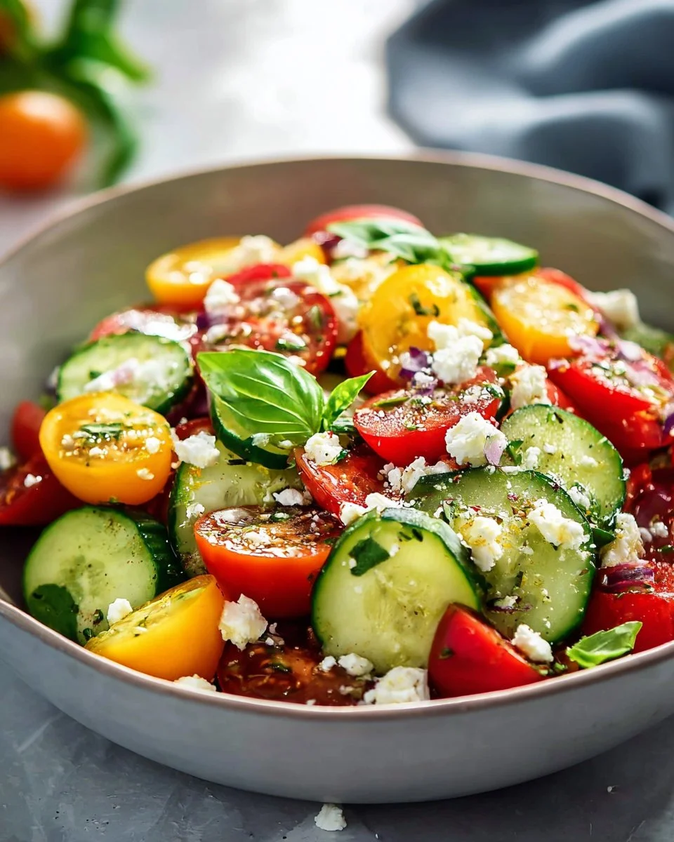 Greek Cucumber Tomato Salad with Feta