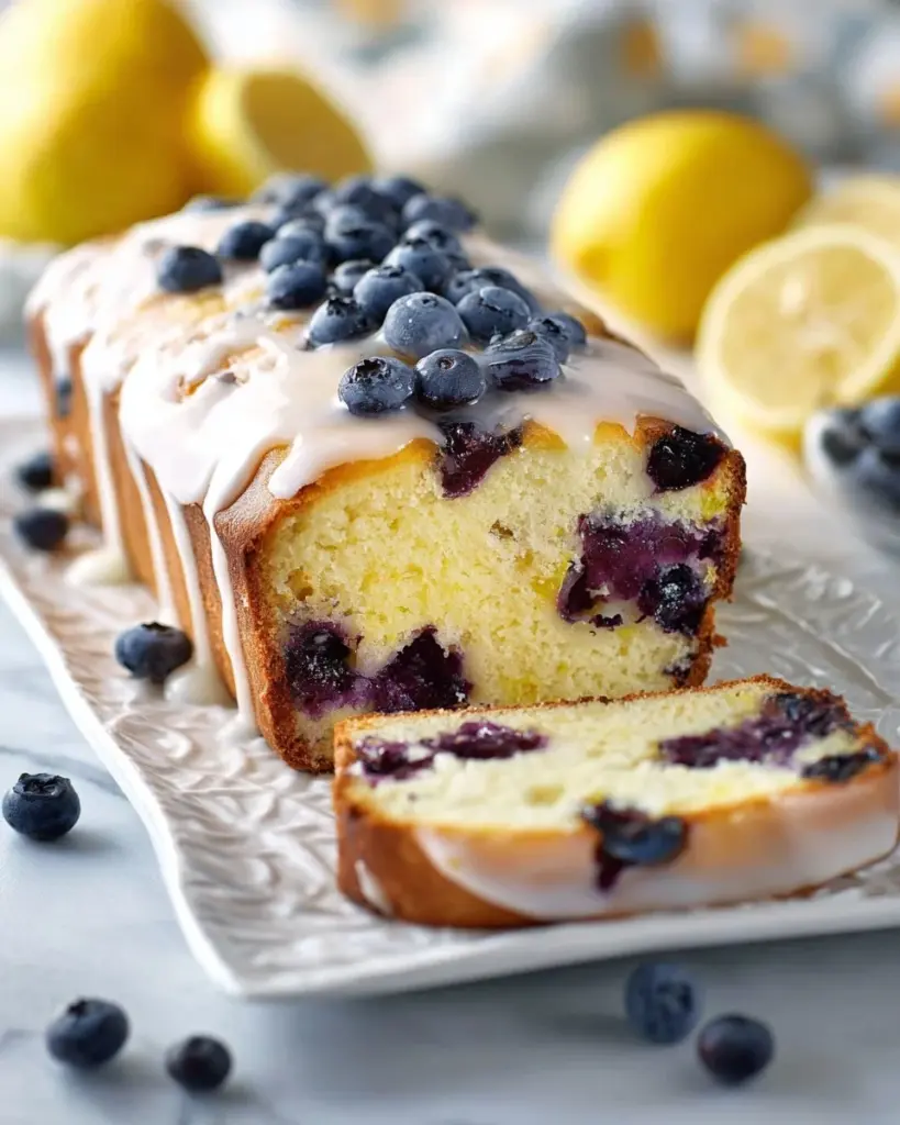 Homemade Lemon Blueberry Bread with fresh berries and lemon zest