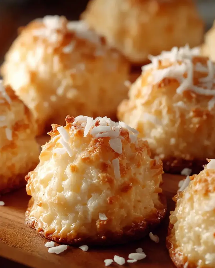 Lemon Coconut Cheesecake Cookies on a plate with a colorful background.