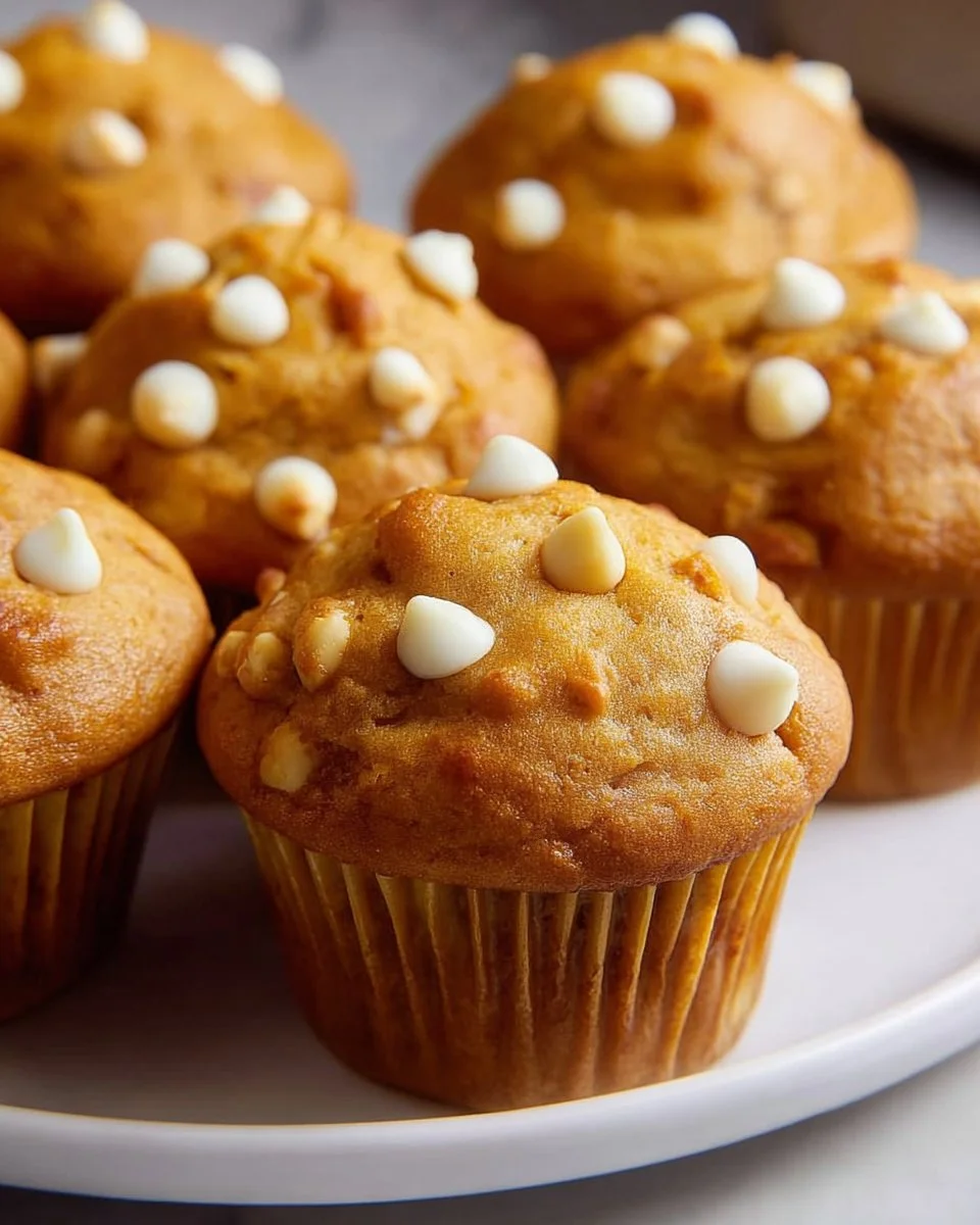 Moist Pumpkin White Chocolate Chip Muffins