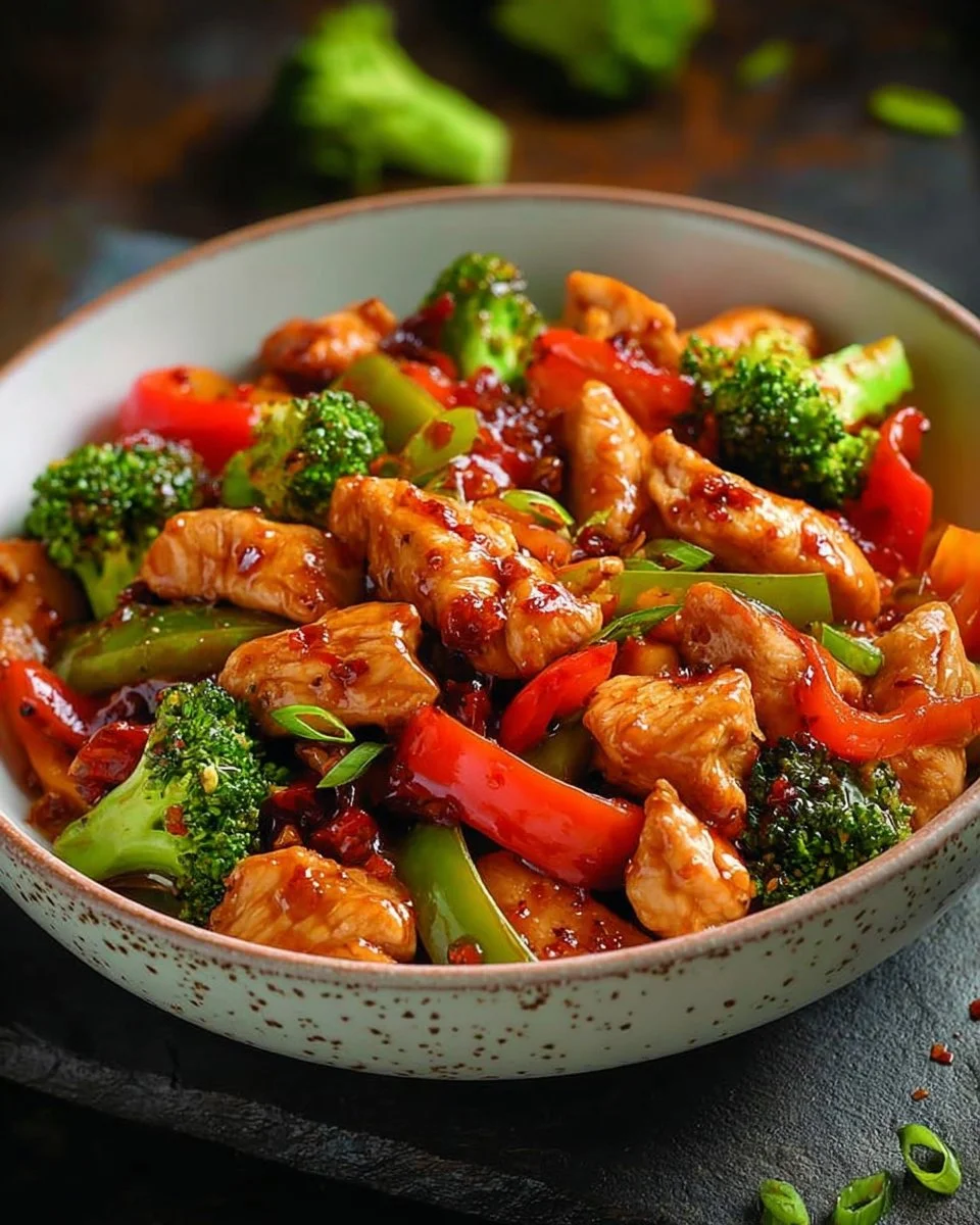 One Pan Honey Sriracha Chicken Stir Fry