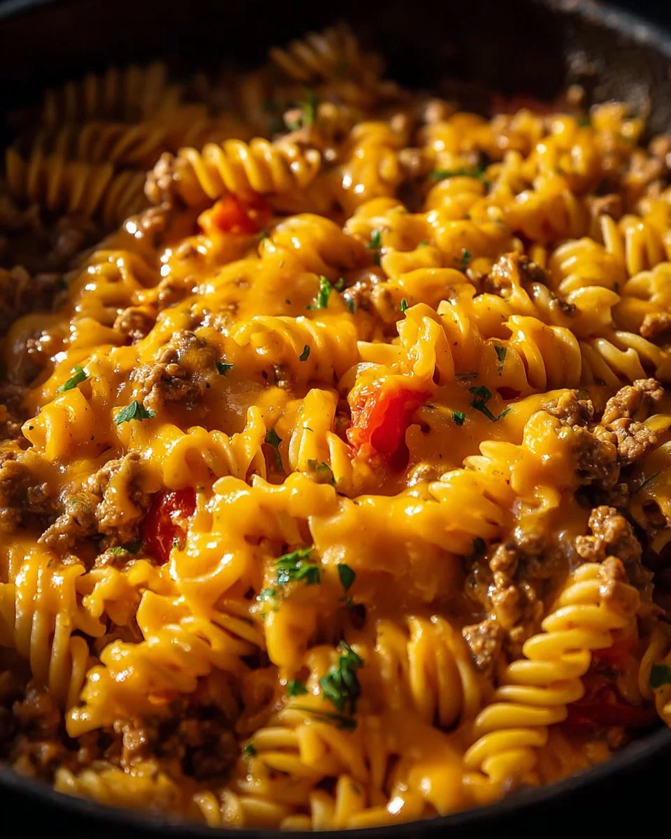 One-Pot Cheesy Taco Pasta Skillet