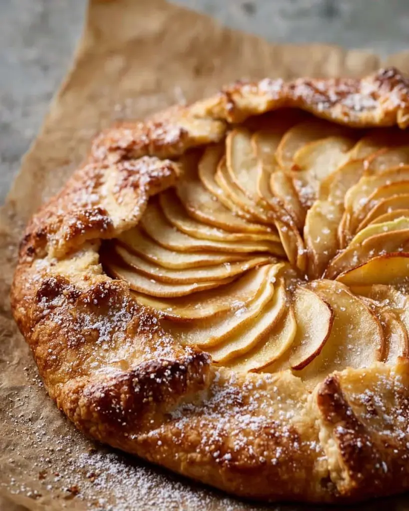 Rustic Honeycrisp Apple Galette with fresh apples and flaky crust