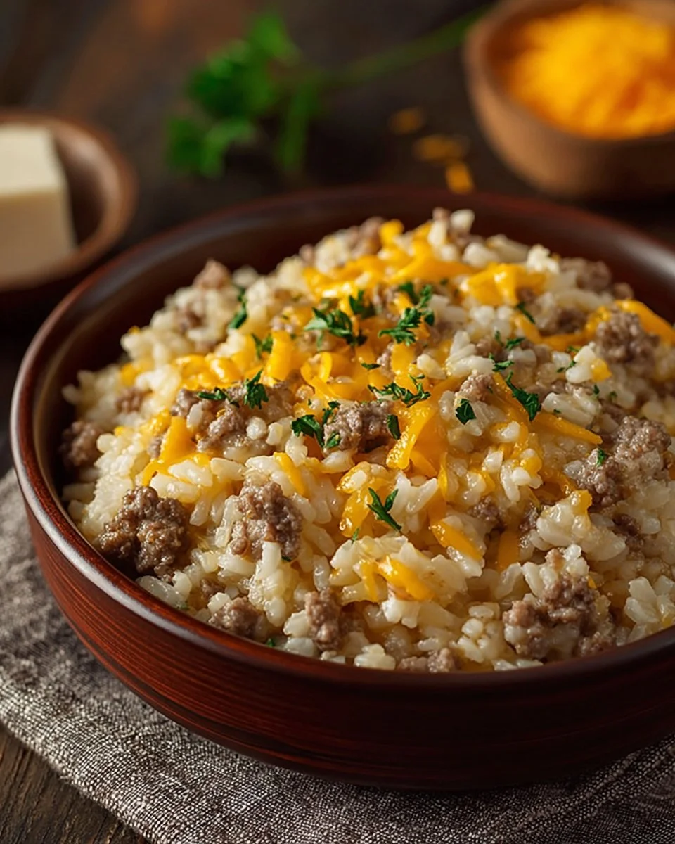 Cheesy Hamburger Rice Casserole