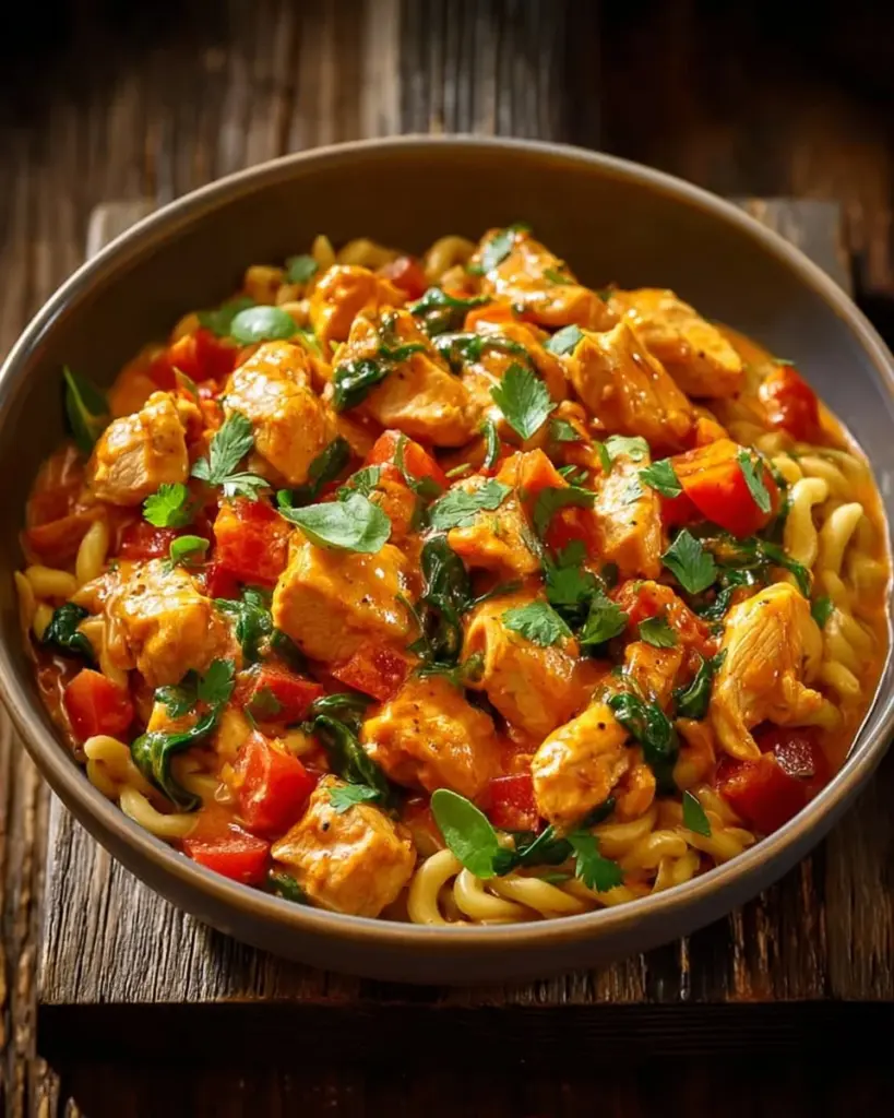 Delicious Coconut Curry Chicken served with Rice Noodles