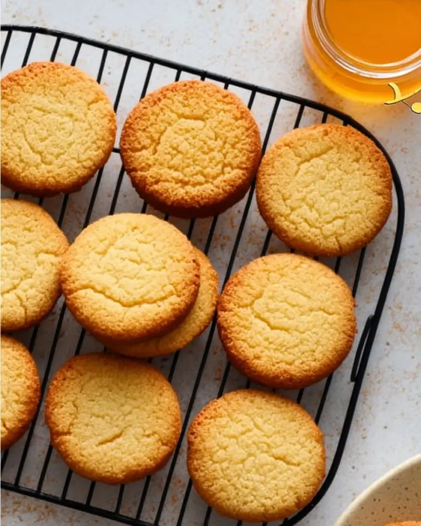 Delicious Coconut Flour Honey Cookies with a golden brown finish