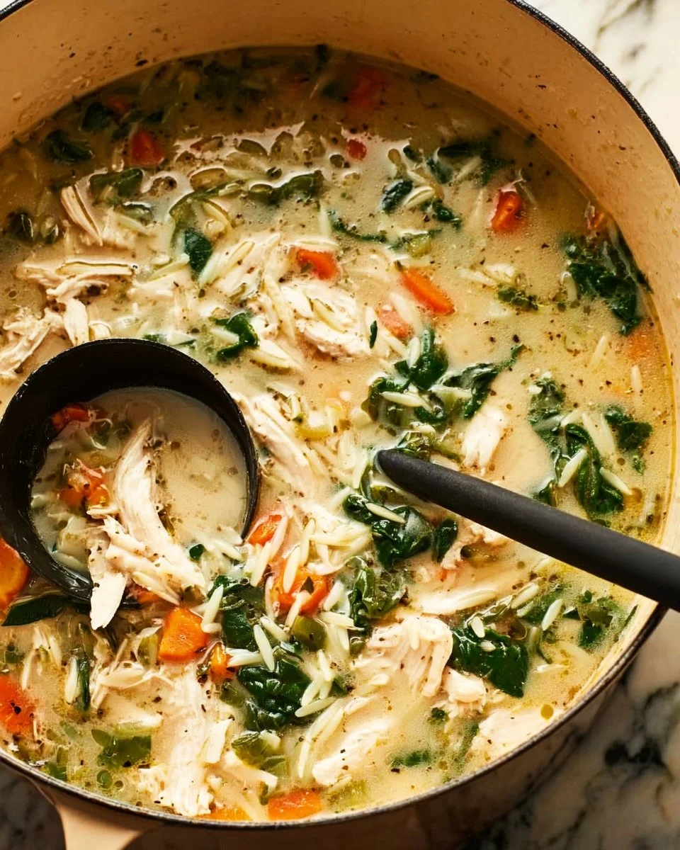 Creamy Lemon Chicken Orzo Soup