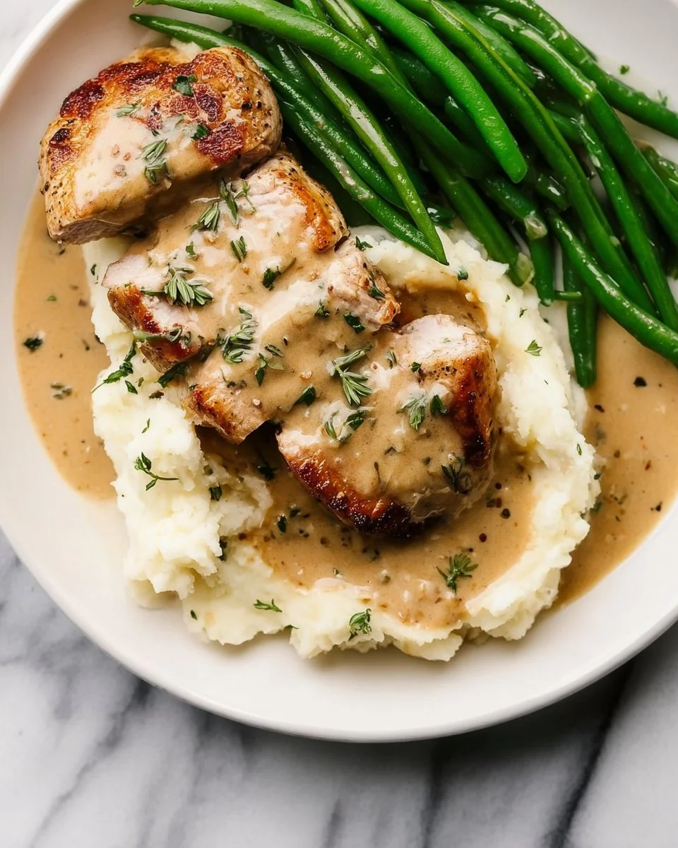 Creamy Pork Tenderloin with White Wine Sauce