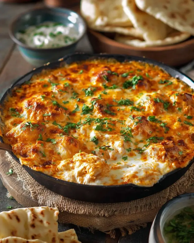 Easy Buffalo Chicken Dip served in a bowl with chips on the side