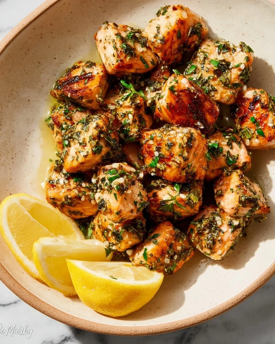 Garlic Butter Salmon Bites