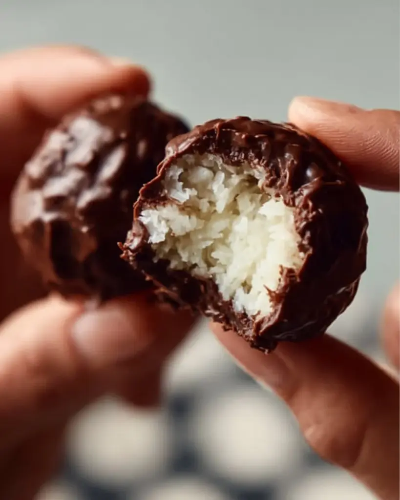 Healthy coconut bliss balls recipe with natural ingredients.