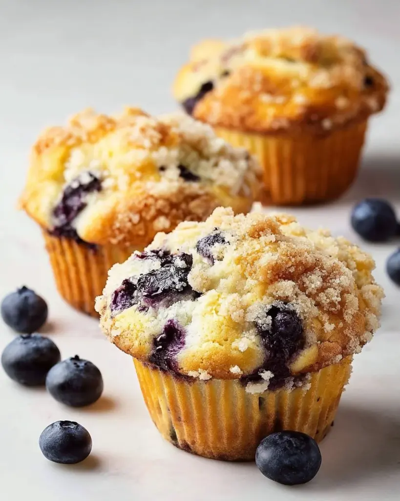 Delicious homemade blueberry muffins baked to perfection with fresh blueberries
