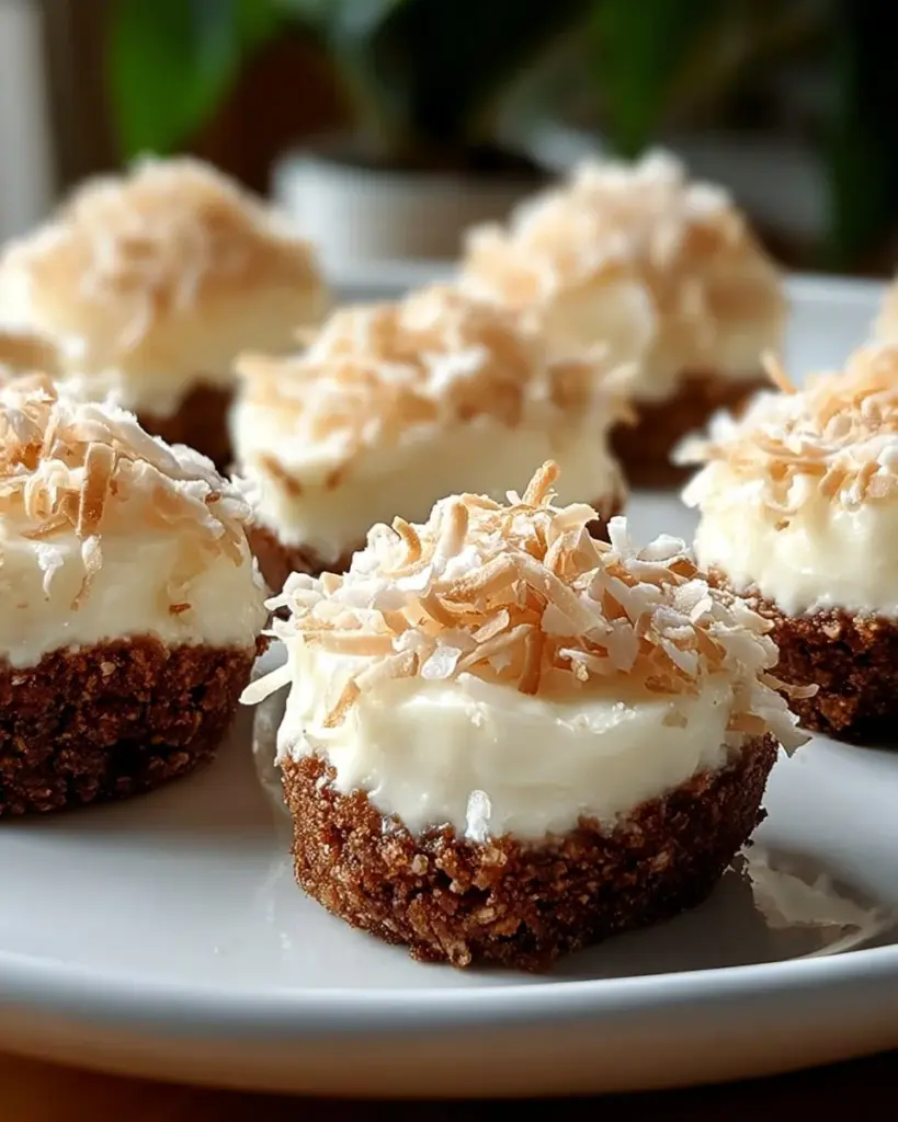 No-bake coconut cream balls topped with shredded coconut