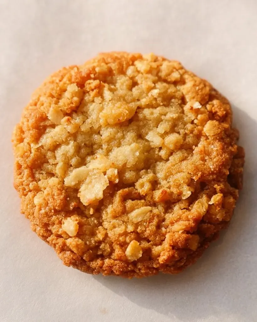 Freshly baked oatmeal coconut cookies on a plate