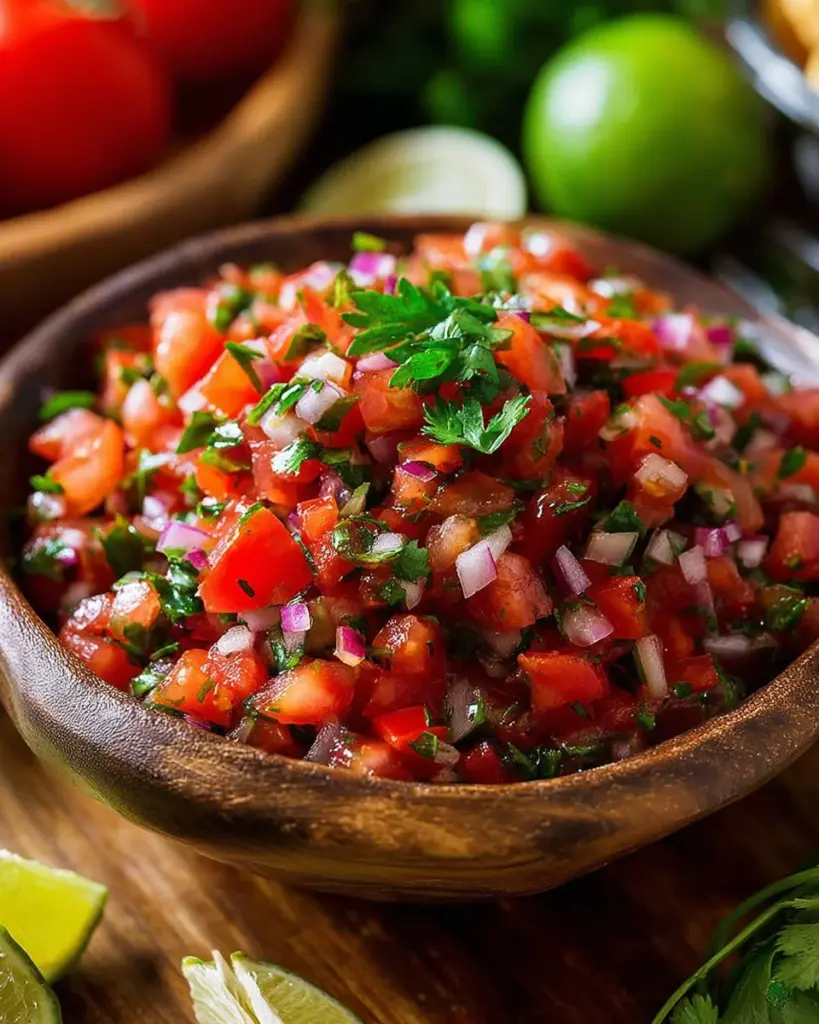 Fresh Pico de Gallo salsa with tomatoes, onions, jalapeños, and cilantro