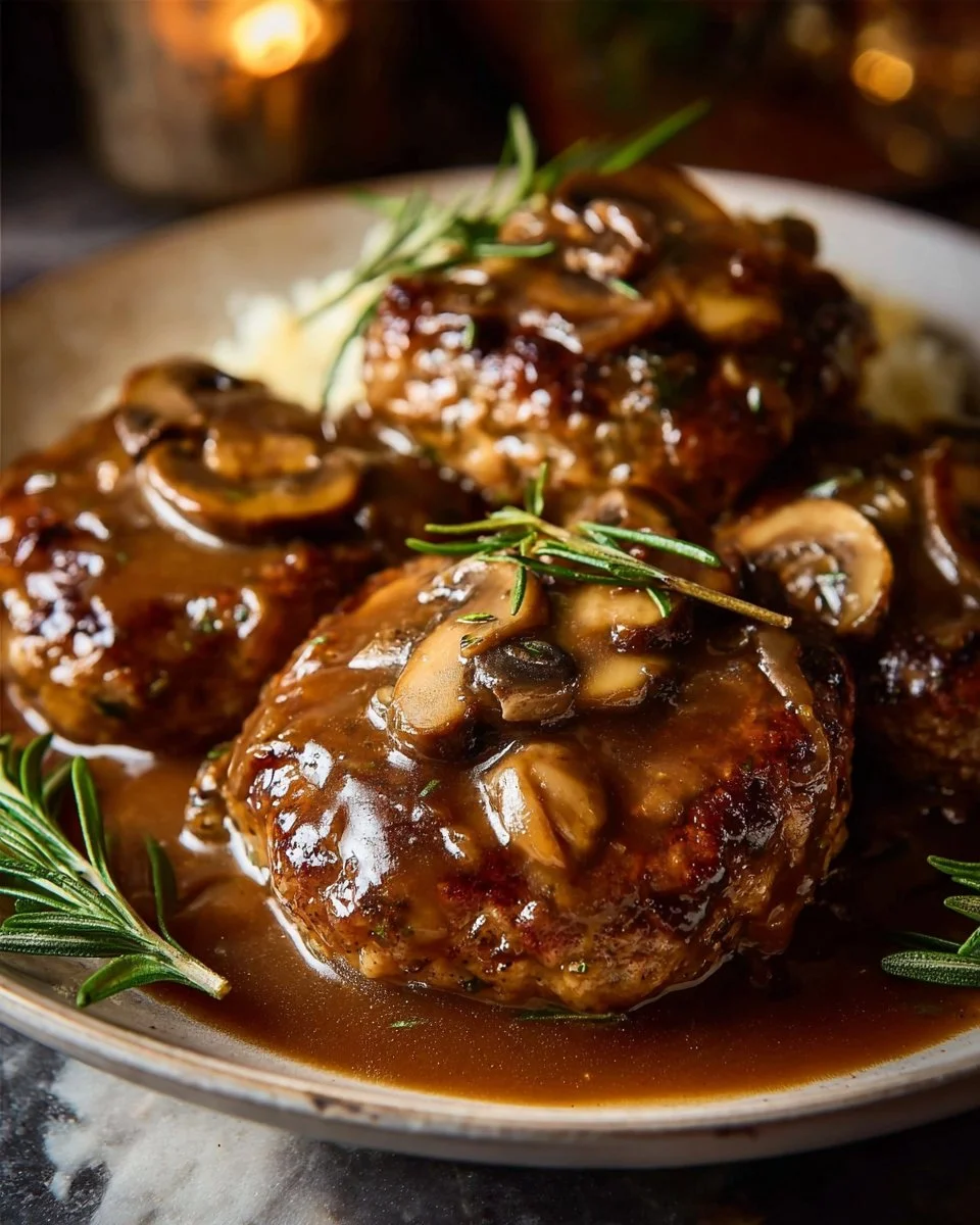 Salisbury Steak with Savory Mushroom and Onion Gravy