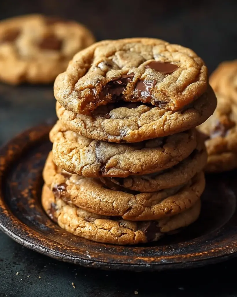 Thick and chewy homemade peanut butter cookies on a baking sheet