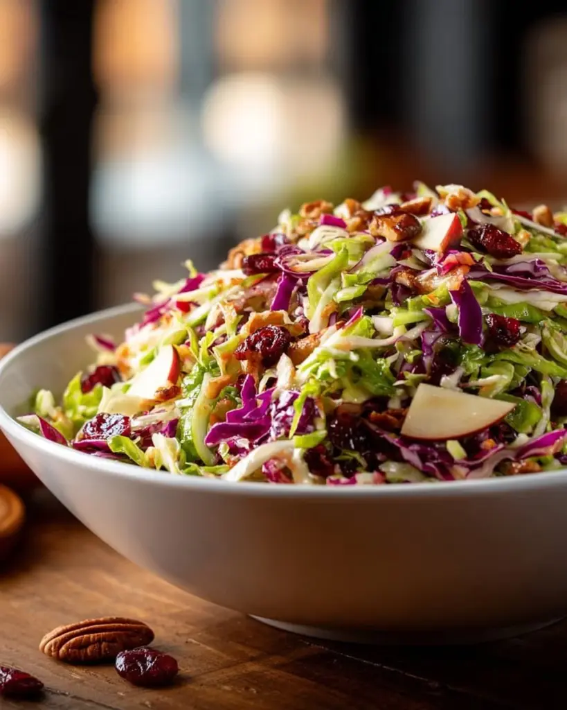 Delicious Apple Coleslaw served in a bowl with fresh ingredients.