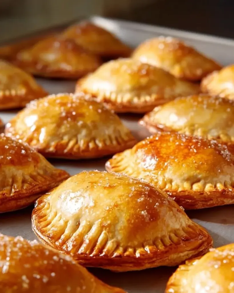 Freshly baked Apple Hand Pies with a golden crust and spiced apple filling
