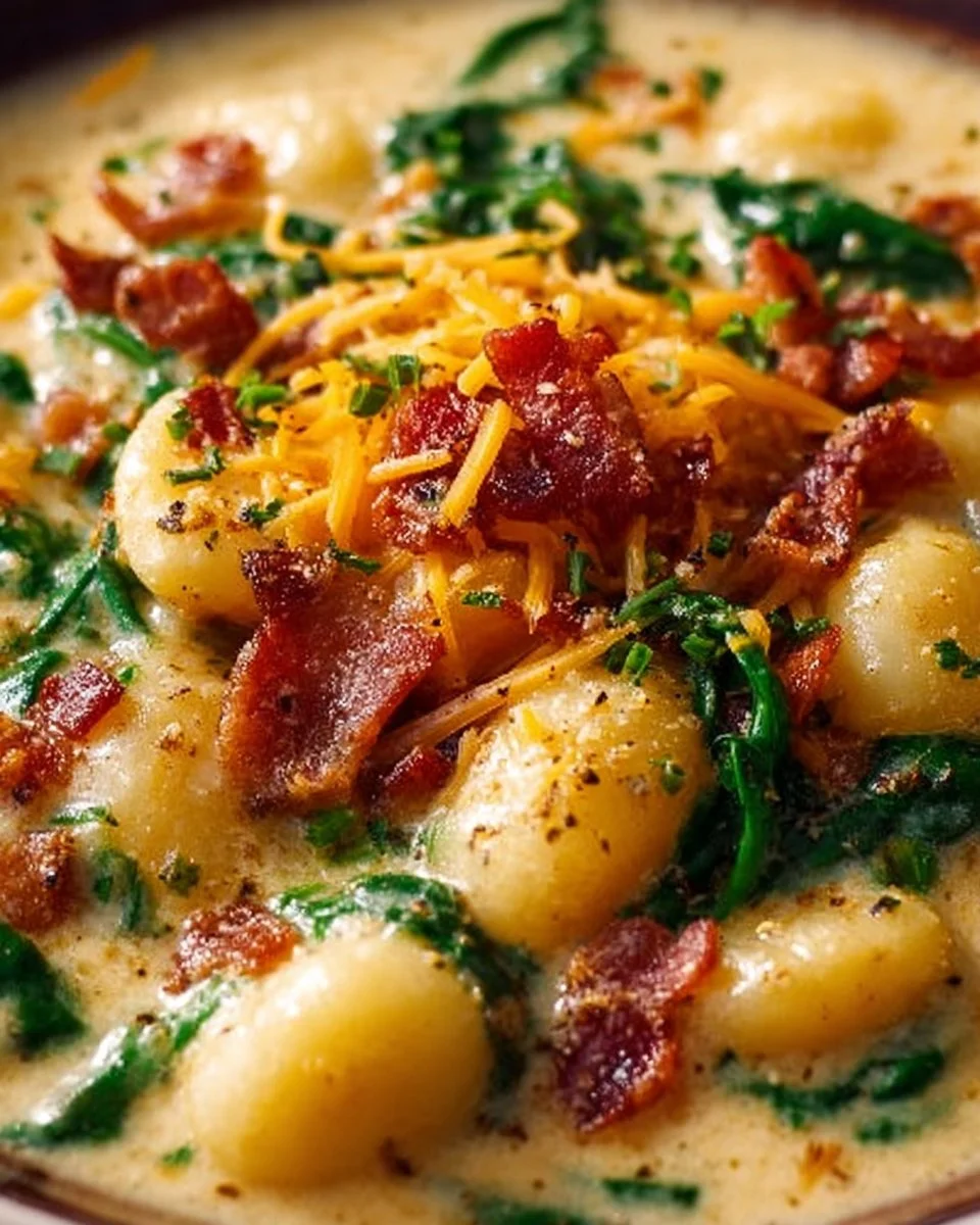 Bacon Cheddar Gnocchi Soup