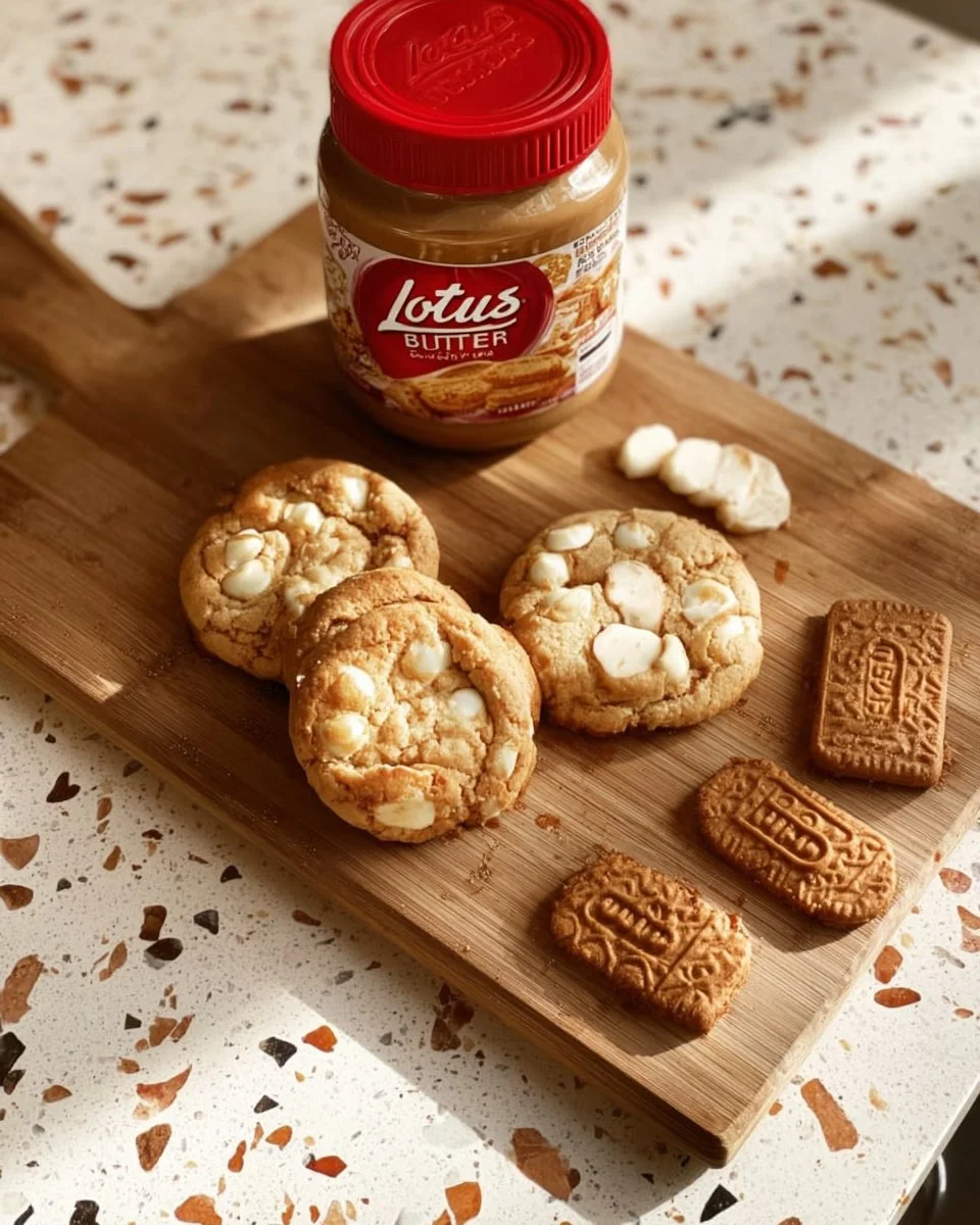 Biscoff white chocolate chip cookies