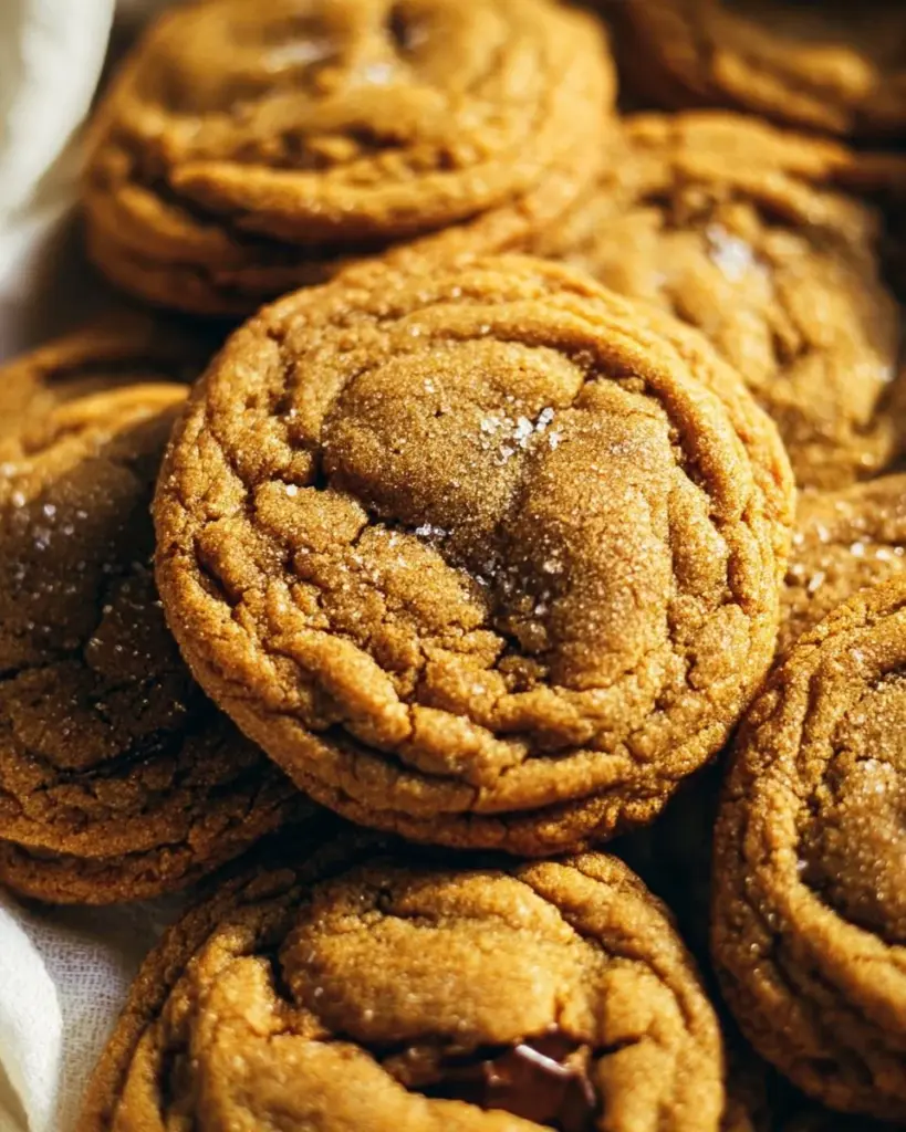 Delicious brown butter and maple chewy pumpkin cookies on a plate