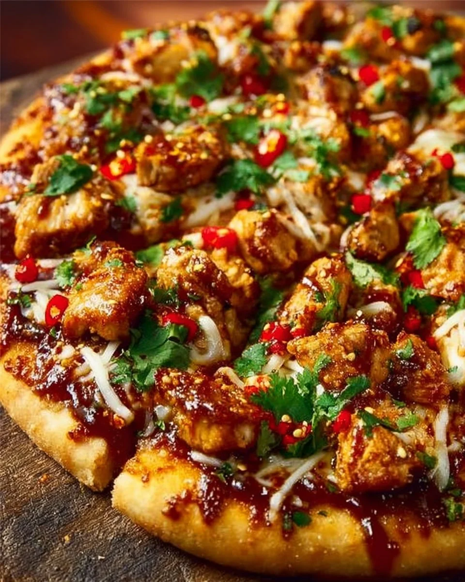 Chili Garlic Chicken Pizza