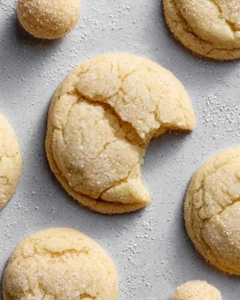 Batch of classic soft and chewy sugar cookies on a cooling rack