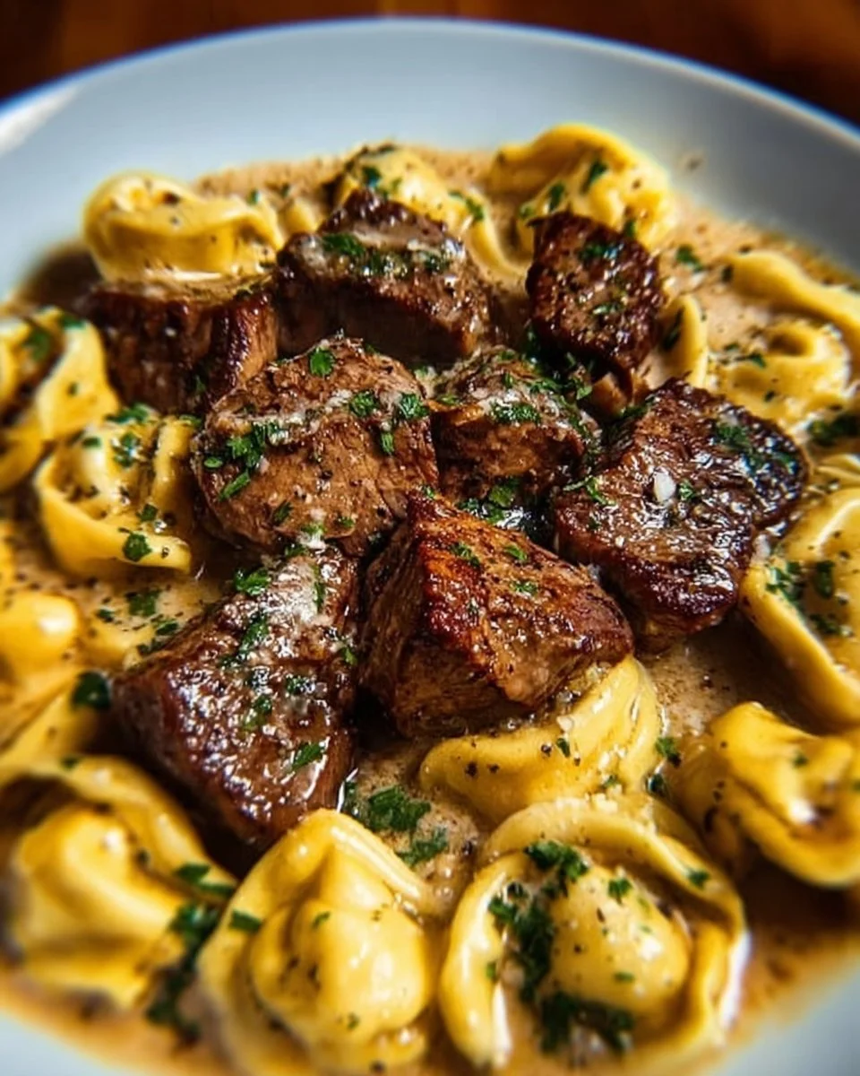 Cracked Garlic Steak Tortellini in Creamhouse Sauce Bliss