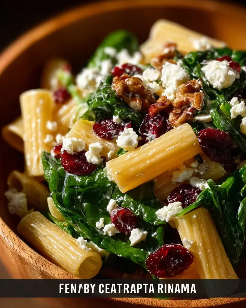Delicious Cranberry Feta Pasta Salad served in a bowl