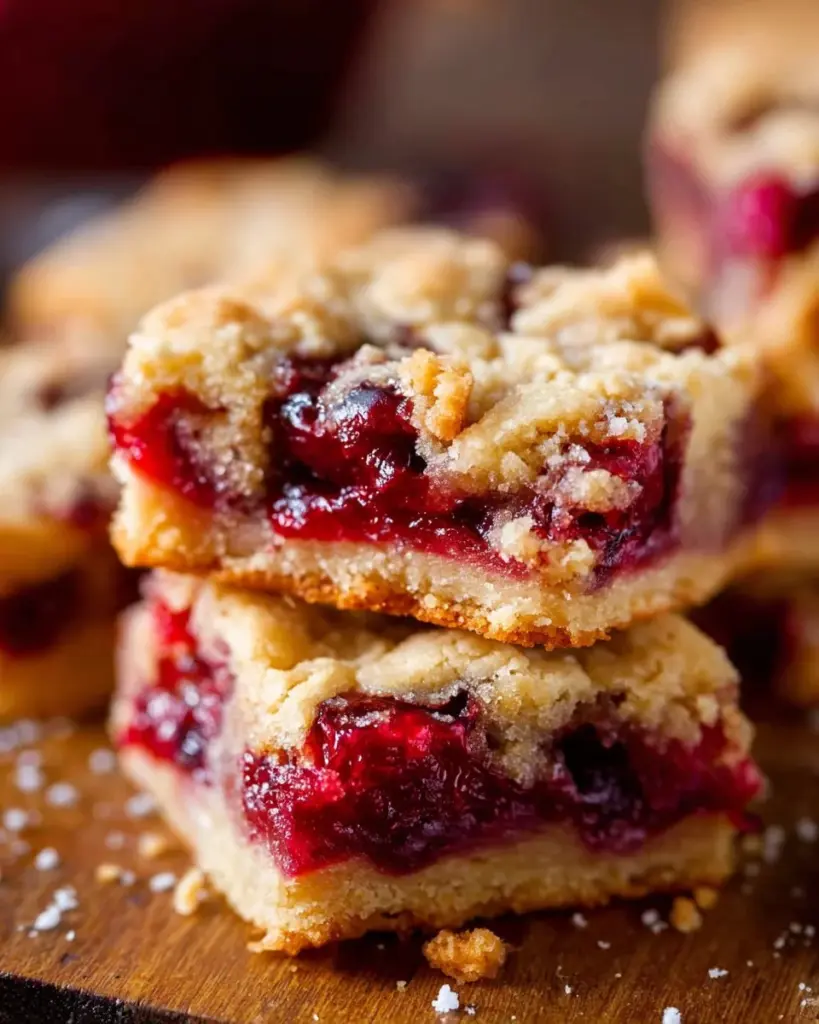 Delicious cranberry shortbread bars with a buttery texture and festive appearance