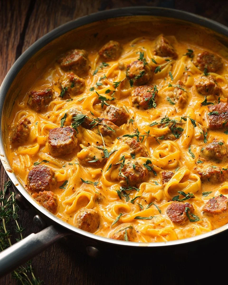 Creamy Butternut Squash Gnocchi with Sausage, Thyme, and Sage