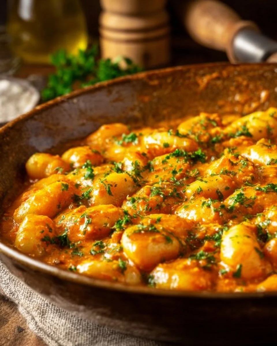 Creamy Gnocchi with Red Sauce