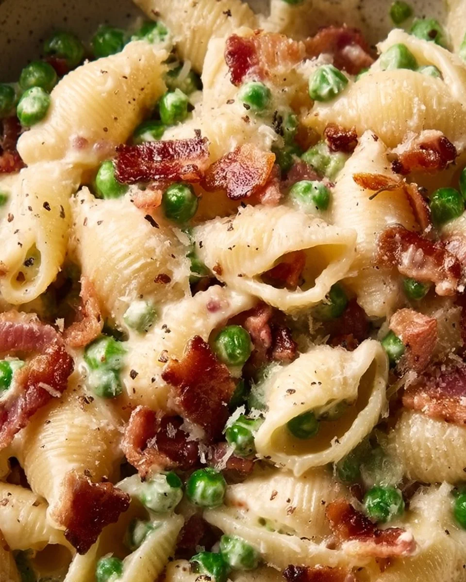Creamy Pea and Bacon Pasta Salad
