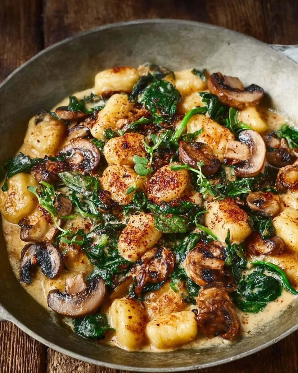 Creamy Spinach and Mushroom Gnocchi Recipe for Fall and Winter Comfort