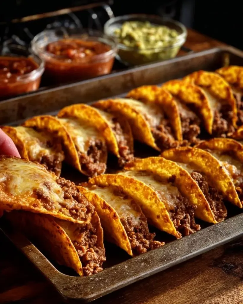 Delicious crispy beef tacos topped with fresh ingredients