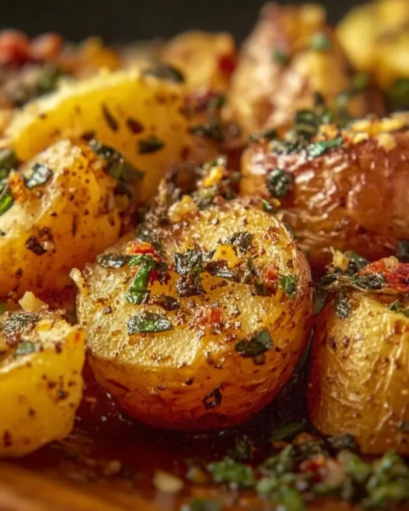 Deliciously crispy smashed potatoes on a plate