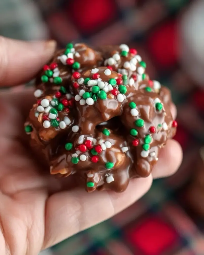 Delicious homemade Crockpot Candy made with chocolate and nuts